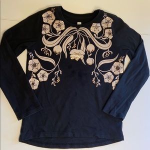 Tea Collection Foil Floral Graphic Long Sleeve Tee